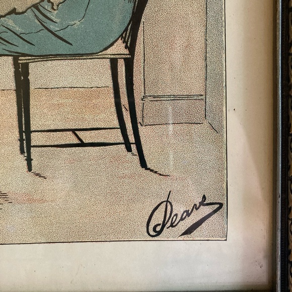 Antique W.G. Baxter Framed Print “A Quiet Game at Nap” - Picture 4 of 5